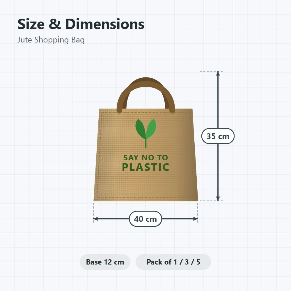 Jute Shopping Bag: size and dimensions