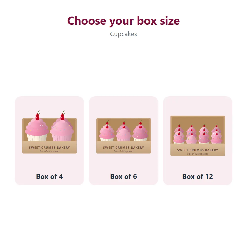 Cupcakes: all options