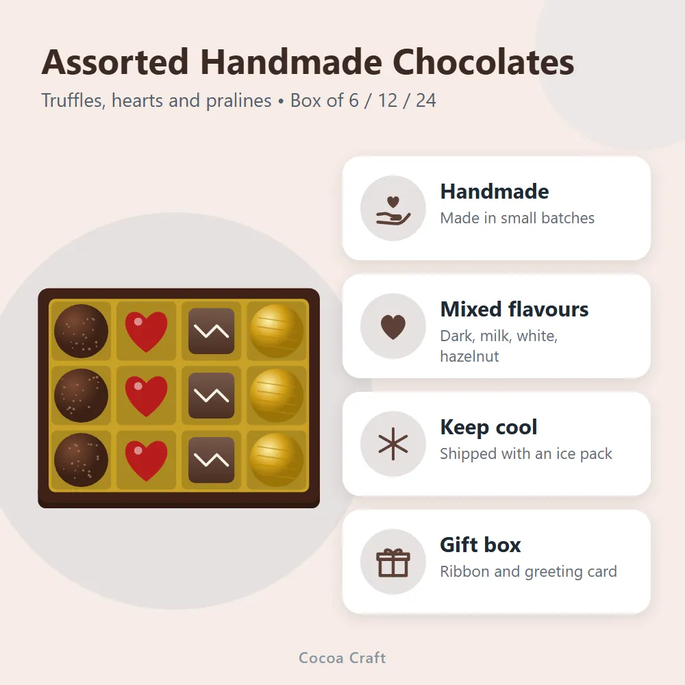 Assorted Handmade Chocolates: features