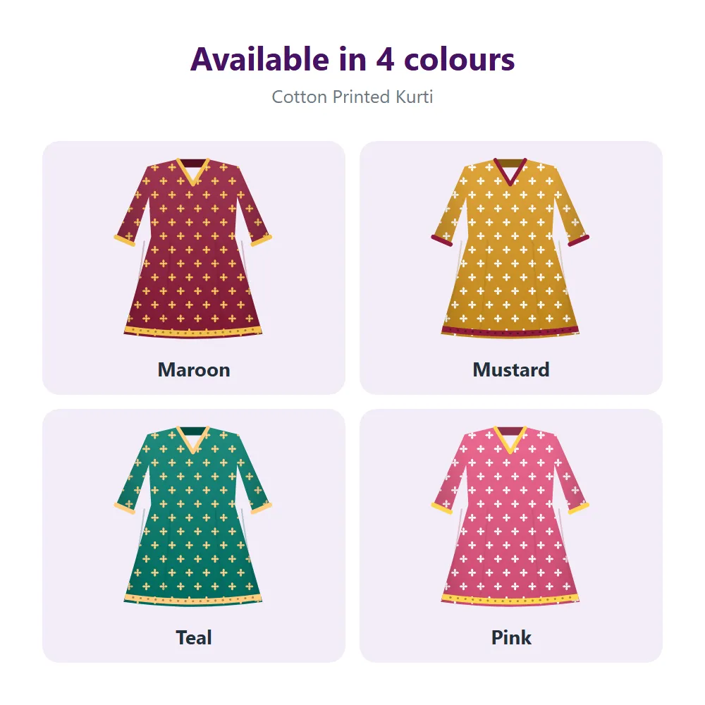 Cotton Printed Kurti: all options