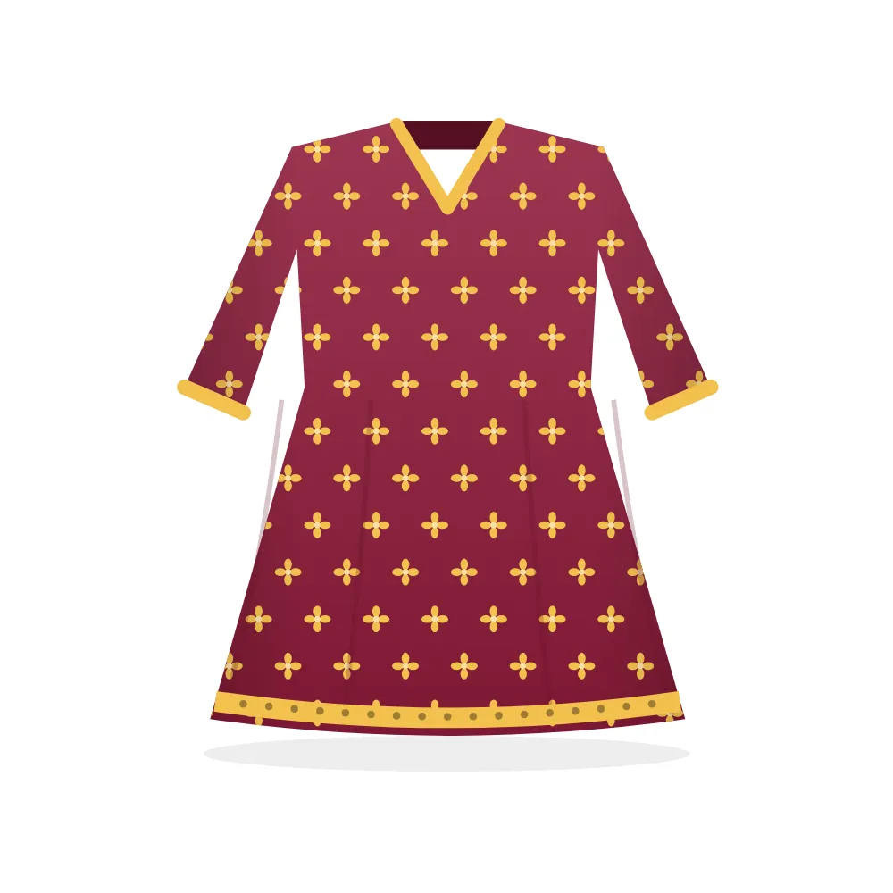 Cotton Printed Kurti: Maroon