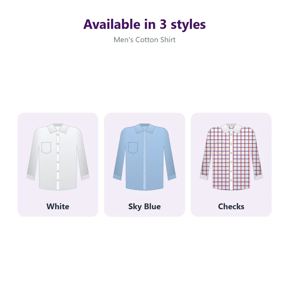 Men's Cotton Shirt: all options