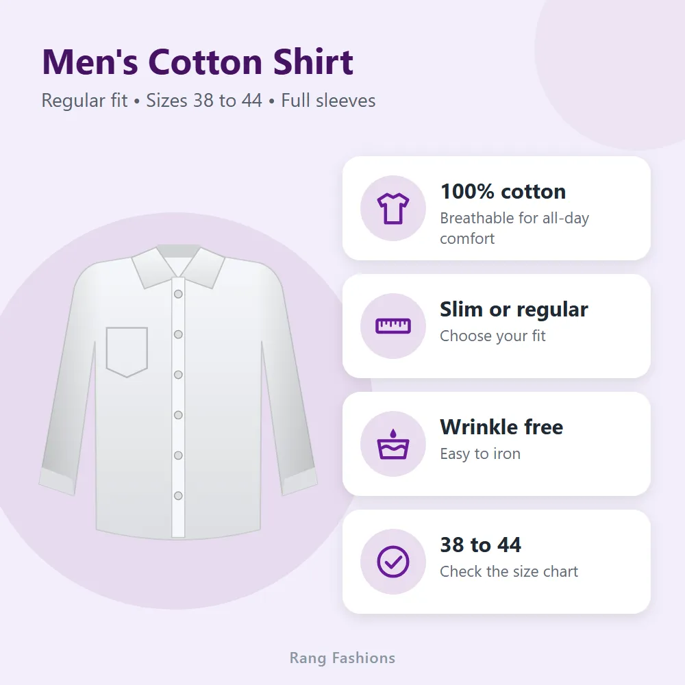 Men's Cotton Shirt: features