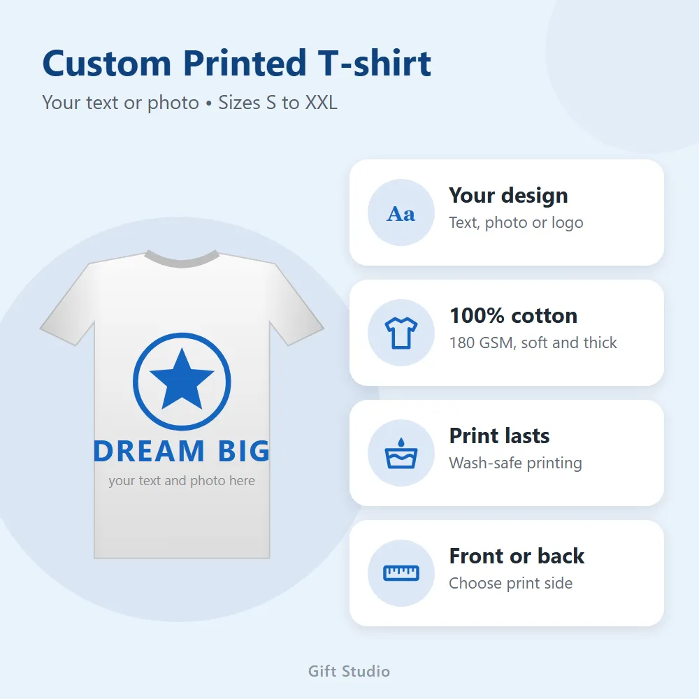 Custom Printed T-shirt: features