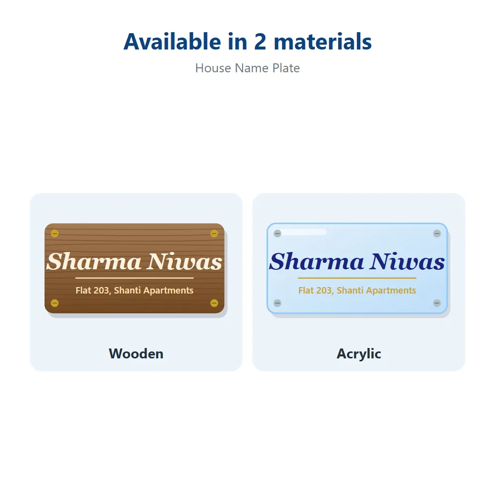 House Name Plate: all options