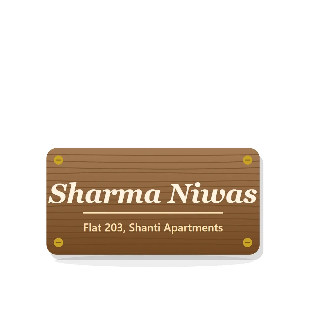 House Name Plate: Wooden