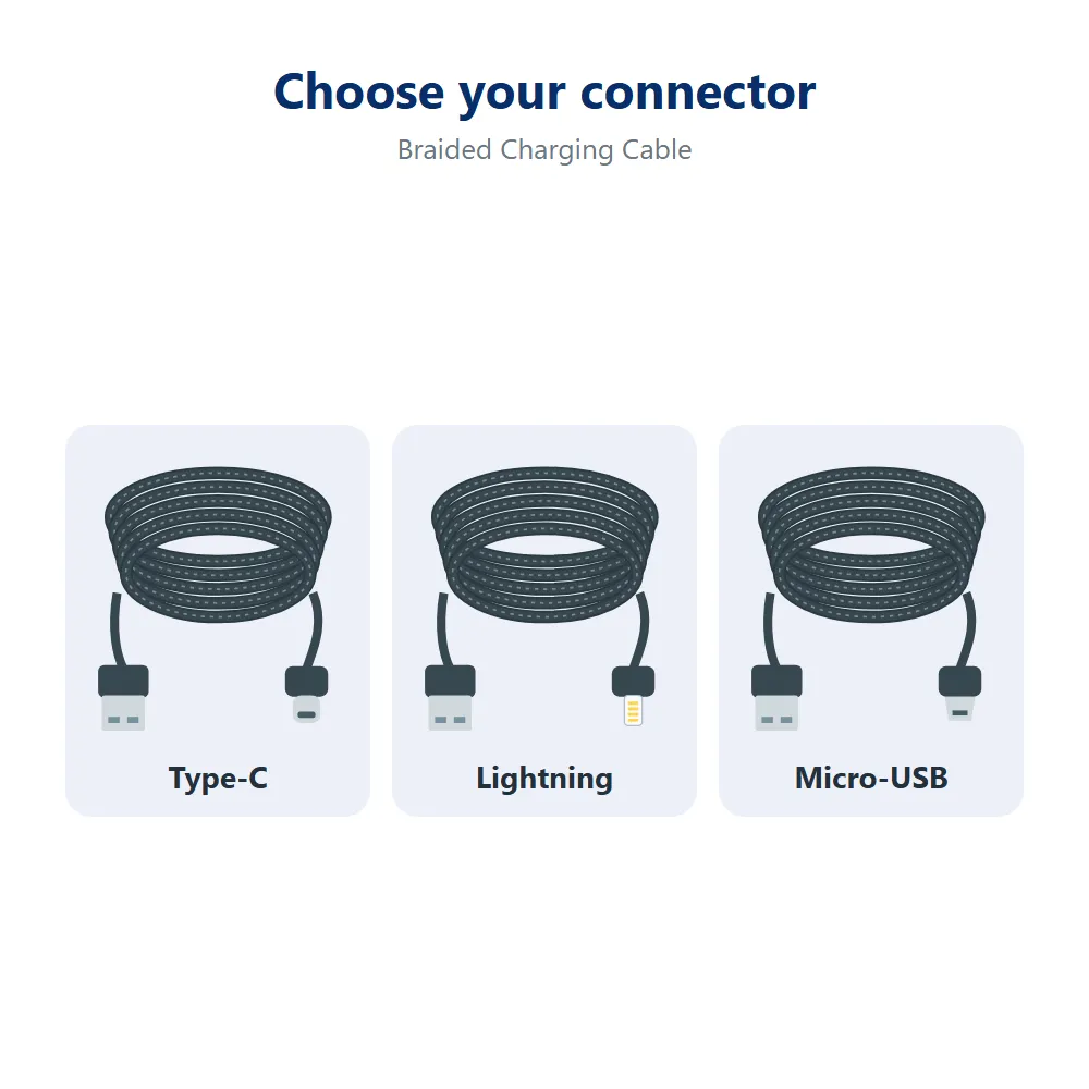 Braided Charging Cable: all options