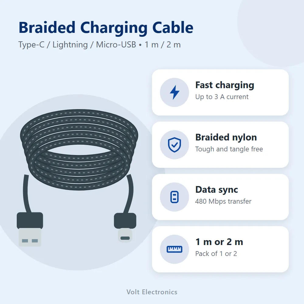 Braided Charging Cable: features