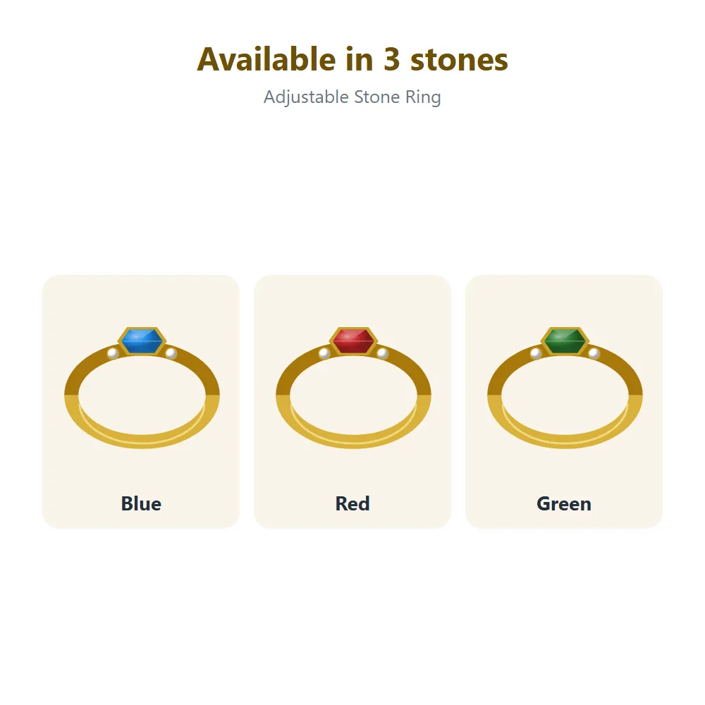 Adjustable Stone Ring: all options