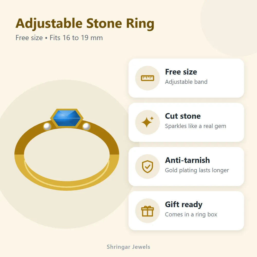 Adjustable Stone Ring: features