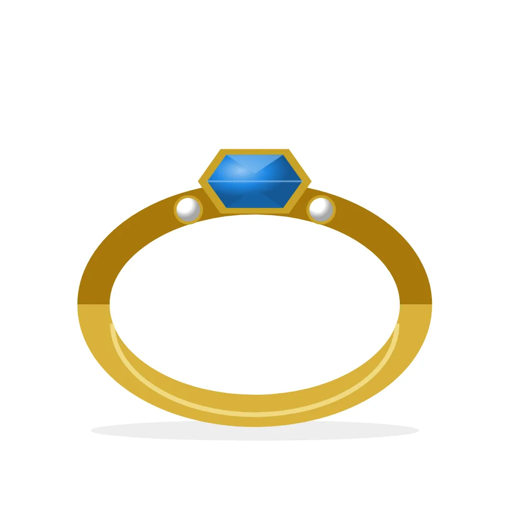 Adjustable Stone Ring: Blue