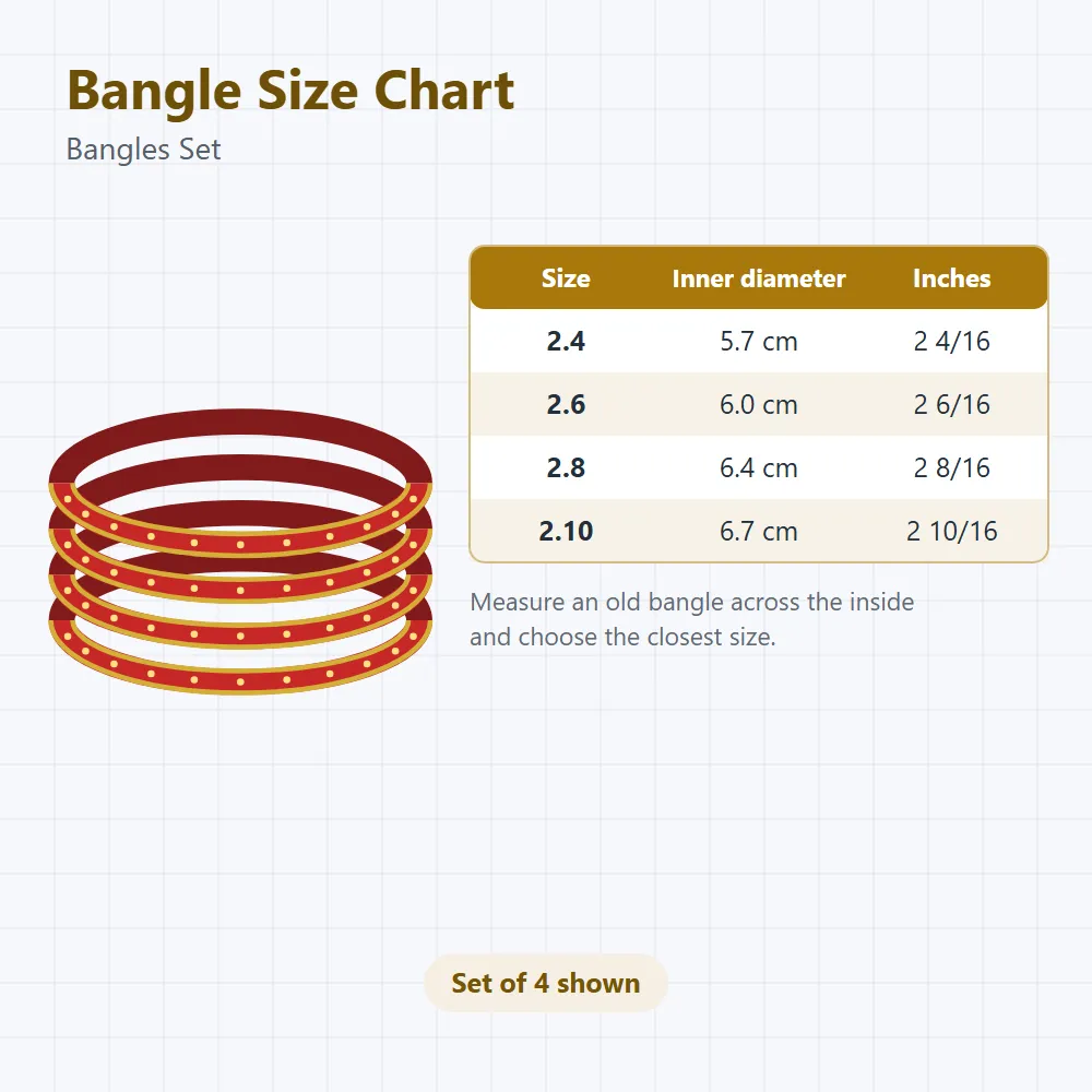 Bangles Set: size and dimensions