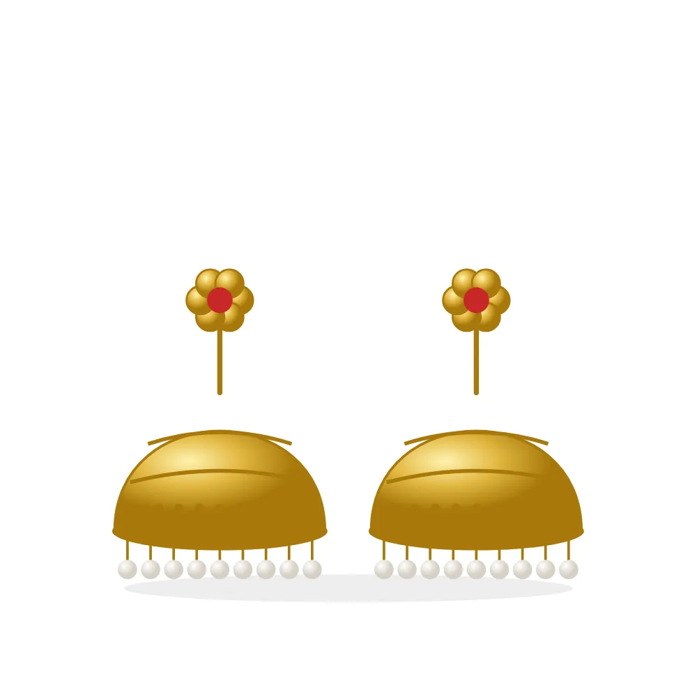 Jhumka Earrings: Gold