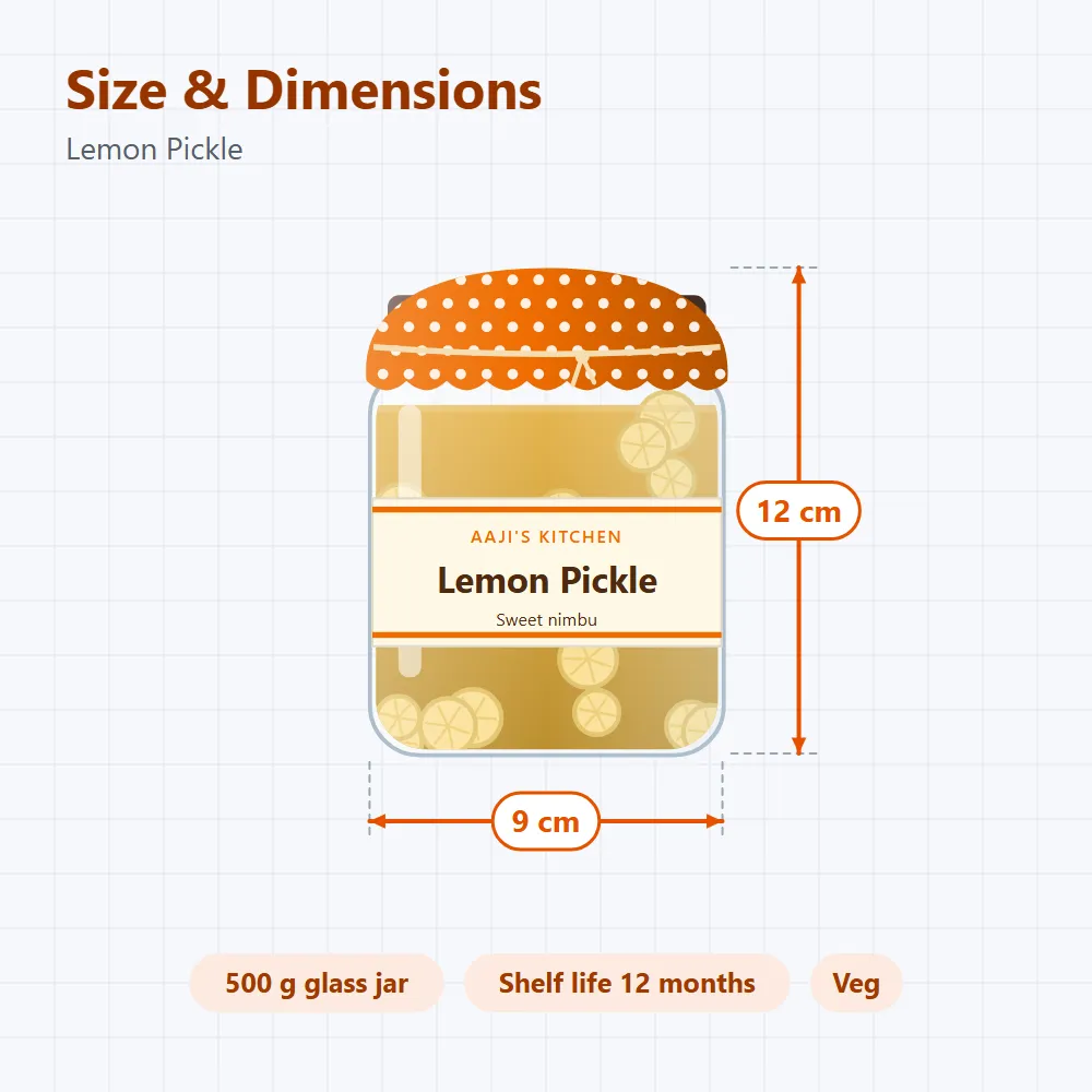 Lemon Pickle: size and dimensions