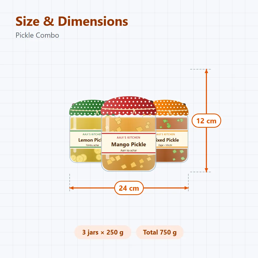 Pickle Combo: size and dimensions