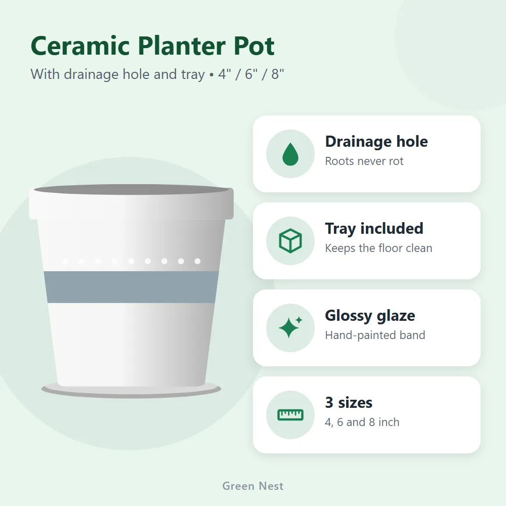 Ceramic Planter Pot: features
