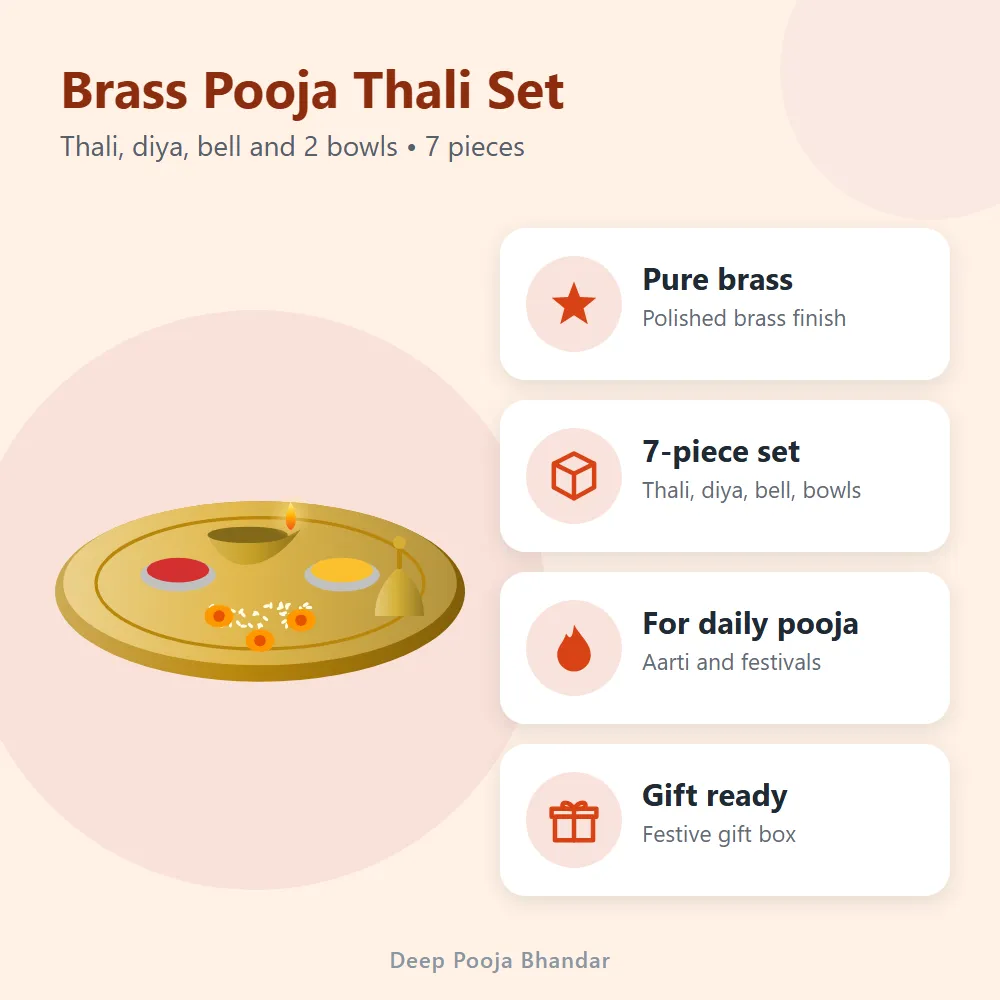 Brass Pooja Thali Set: features