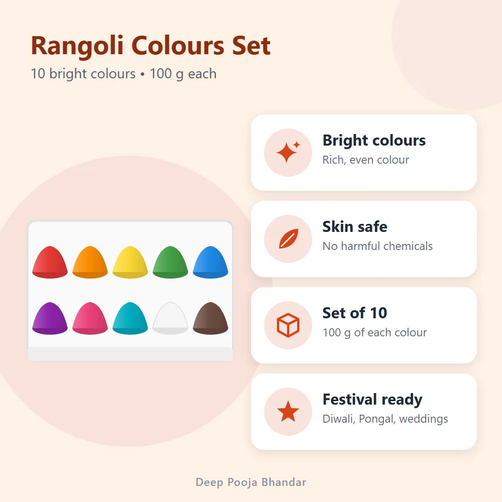 Rangoli Colours Set: features