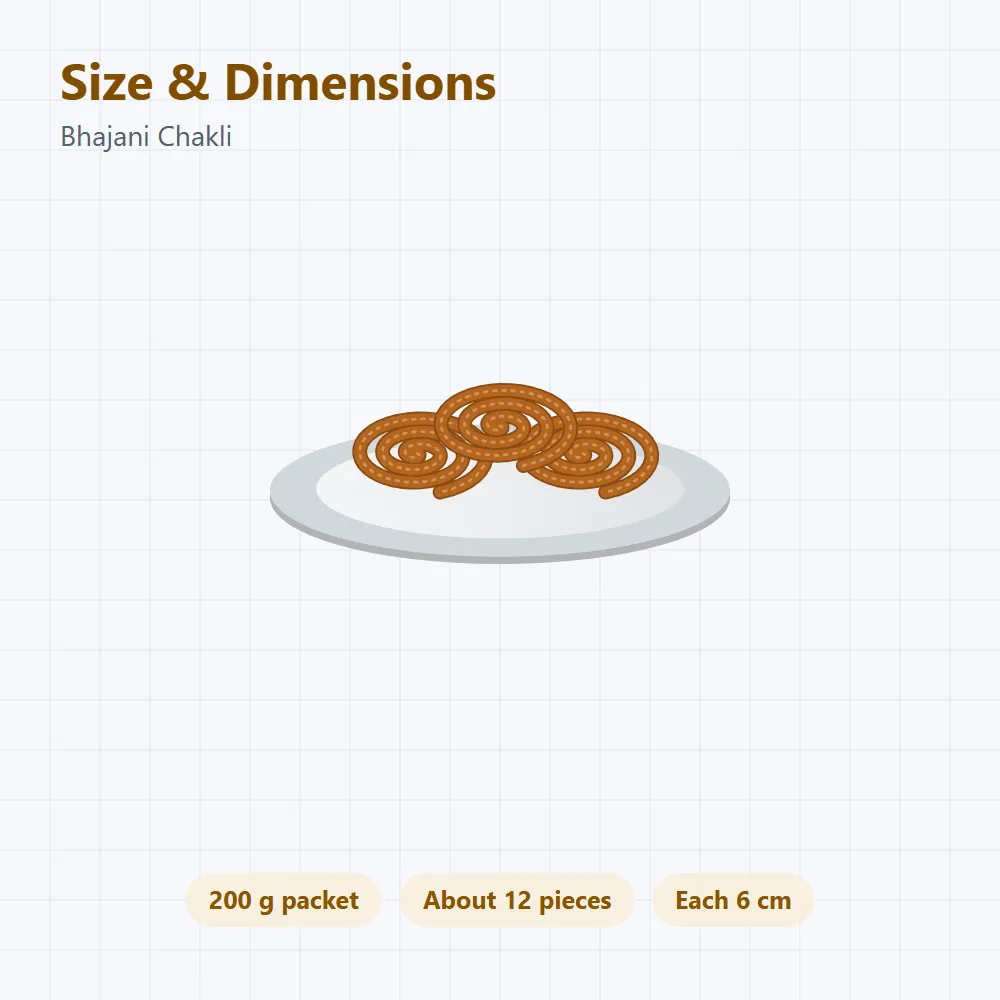 Bhajani Chakli: size and dimensions
